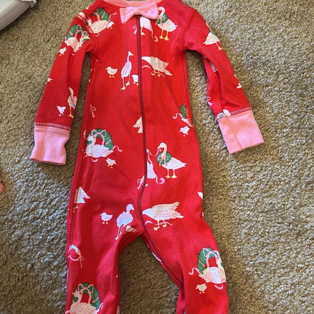 The Beaufort Bonnet Company Red and Pink Footie